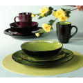 4 people handpainted 2 colors dinnerware sets